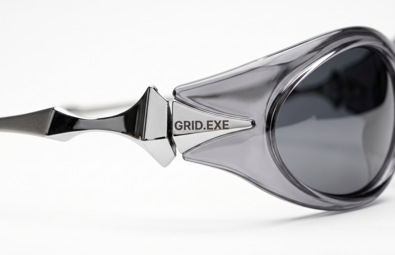 Lunettes Y2K "NEXUS" - Édition Chrome Translucide